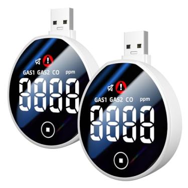 Imagem de Nuleto Detector de gás combustível 2 em 1 e detetores de monóxido de carbono, detetor de monóxido de carbono USB conectável, detetor de fugas de gás natural com ecrã digital HD para casa