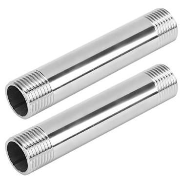 Imagem de aqxreight 2pcs Aço Inoxidável de Diâmetro Equal o Conector do Tubo Rosqueado Conector de Encanamento de Encanamento G3/4 Rampa de Rosca Macho Haste 10cm (6 minutos de haste de alongamento de fio