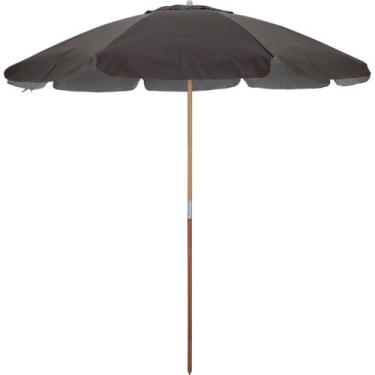 Imagem de Guarda Sol 2,20 Metros em Bagum Guararapi Marrom com Cabo de Madeira B