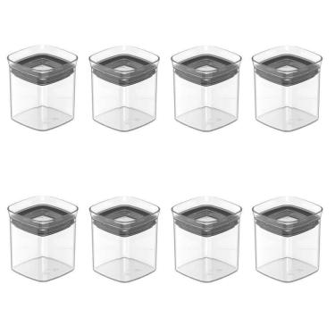 Imagem de Conjunto De Potes Herméticos Para Temperos 150 Ml 8 Peças Block Modular Transparente Ou