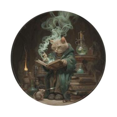 Imagem de Mouse pad redondo para gatos premium texturizado tapetes de mouse laváveis com bordas costuradas estendidas base de borracha antiderrapante pequeno mousepad 29 x 19 x 0,30 cm