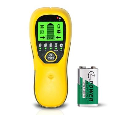 Imagem de Scanner de parede inteligente 5 em 1 com LCD HD, detecta parafusos de madeira/metal, tubos, fios CA com detecção central e de borda