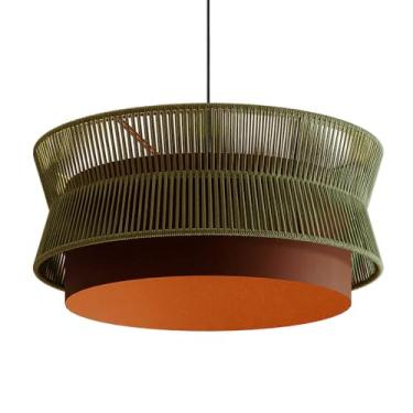 Imagem de Pendente Gaia 60cm - Marrom Gold e Fio Macramê Verde