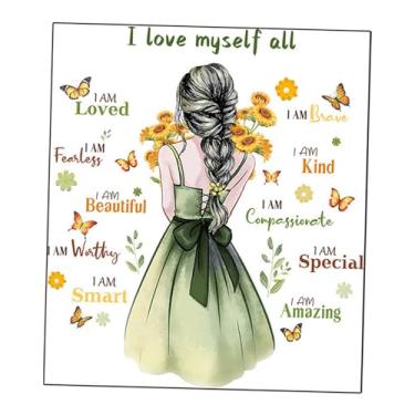 Imagem de Bothyi Adesivo de parede com citações inspiradoras, papel de parede de PVC, moderno, descascável e adesivo, borboleta, decalque de motivacional para quarto e