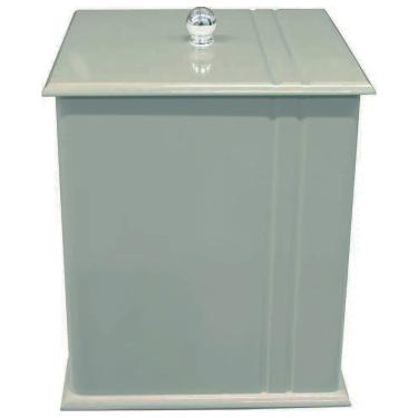 Imagem de Lixeira para Banheiro Mdf Quadrada C/ Frisos 6 Litros Cinza