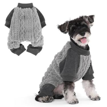Imagem de KOOLTAIL Pijama para cães pequenos – Suéter de lã para cães com coleira em D, casacos quentes de inverno e frio para filhotes de cães extra pequenos, macacão elástico super macio para meninos e