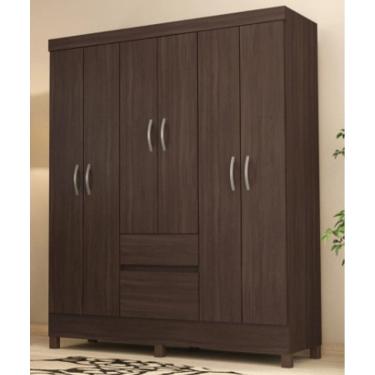 Imagem de Guarda Roupa FLASH 6 portas e 02 gavetas marrom escuro