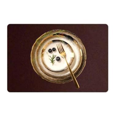 Imagem de Jogo Americano Sousplat Retangular 50 Pçs Limpa Facil Couro