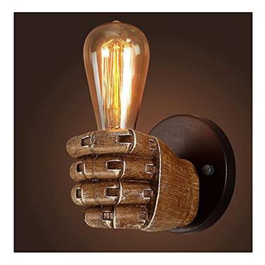 Imagem de Luminária de parede retrô de resina com punho em V, luminária de leitura industrial montada na parede para cabeceira, porta do quarto, base E27 (lado esquerdo)