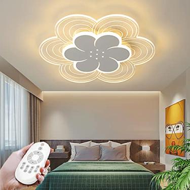 Imagem de Luminária de teto LED regulável, luminária de teto moderna de acrílico para meninos e meninas, luzes decorativas com controle remoto, quarto, sala de estar, restaurante, luminária de parede,