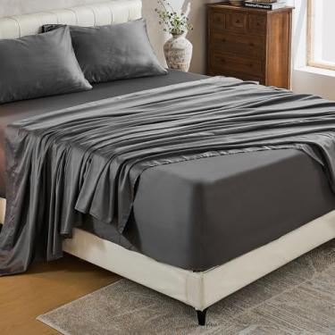 Imagem de MEISHANG Lençóis de algodão com bolso extra profundo Queen Size - 100% algodão egípcio 1000 fios - serve em colchão profundo de 45,7 a 61 cm, certificado Oeko-Tex, macio e respirável - 4 peças (Queen