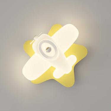 Imagem de Luminária de parede LED moderna com escurecimento de avião, luminária de parede para quarto infantil com desenho animado, luminária de parede criativa de cabeceira de aeronave branca, arande