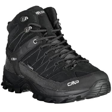 Imagem de CMP Rigel Mid Botas de caminhada masculinas impermeáveis – Tênis de trilha para todos os terrenos com suporte no tornozelo e sola FullOn GRIP Projetado na Itália. (72YF NERO-NERO, US Footwear Size