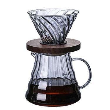 Imagem de Chaleira de café de 500 ml, coador de café, panela compartilhada, funil de vidro, copo de filtro portátil com suporte para servidor de café