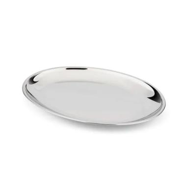 Imagem de James F Travessa Oval Rasa em Aço Inox, 42 x 29 cm, para Restaurante
