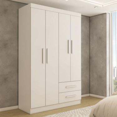 Imagem de Guarda-Roupa Solteiro Zeus 4 Portas 2 Gavetas Flex Branco  - Panorama Móveis