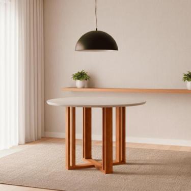 Imagem de Mesa para Sala de Jantar com Vidro Redonda 1090cm Flora - Cimol