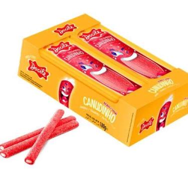 Imagem de 12 Un Regaliz Canudinho Morango Cítrico15g, Bala, Doce - Docile
