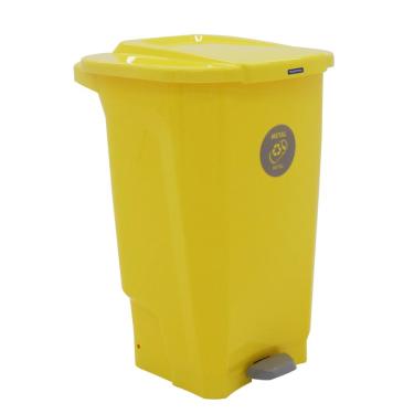 Imagem de Lixeira Tramontina T-Force Coleta Seletiva Metal em Polipropileno Amarelo 100 L