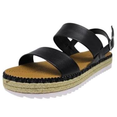 Imagem de Sandalia Feminina Flatform Conforto Brilho Festa Moleca-Feminino