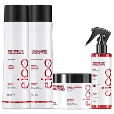 Imagem de Kit Eico Pro Tratamento Obrigatório Shampoo Condicionador 300ml Máscara Pós Química 300g Spray Fluído Protetor Térmico 200ml