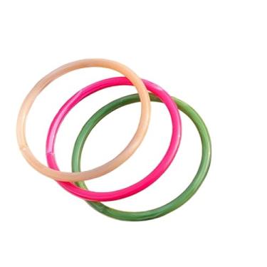 Imagem de Fuqimanman2020 3 peças de resina acrílica círculo acetato placa pulseira pulseira colorida geométrica pulseira pulseira pulseira para mulheres joias, Medium, Acrílico, Sem Pedra Preciosa
