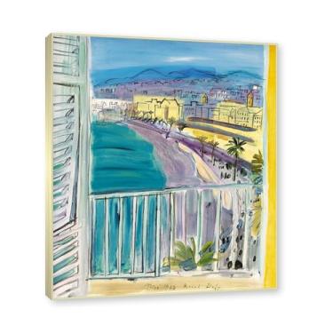 Imagem de NHLDZYH Moldura de champanhe. Impressões Raoul Dufy, (sem título 42), pôster de viagem vintage, arte impressionista, imagem de arte de parede em tela para decoração de casa. 40 x 48 cm-15,7 x 18,9 pol