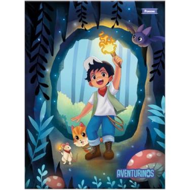 Imagem de Kit de Cadernos Brochurão, Foroni, Capa Dura, Aventurinos, 80 Folhas, Pacote com 5