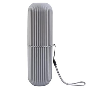 Imagem de Estojo de escova de dentes de viagem, estojo portátil de escova de dentes PP antiderrapante copo com tampa recipiente de escova de dentes caixa de armazenamento para viagem, acampamento, casa, escola