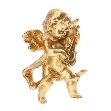Imagem de Estatueta de resina retrô em forma de anjo para decoração de parede elegante para decoração de casa, artesanato compacto para varanda e sala de estar