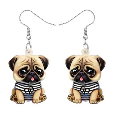 Imagem de Brincos pendentes de acrílico para mulheres, anime, cachorrinho, pequinês, presentes para amantes de animais de estimação, decorações, Medium, Acrílico, Sem pedra preciosa
