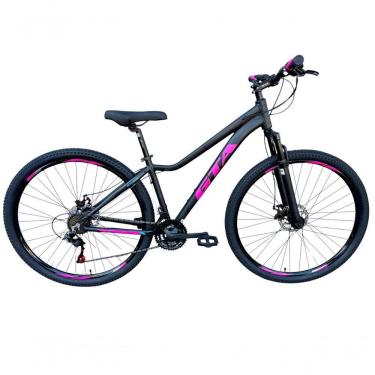 Imagem de Bicicleta Aro 29 Gta Start Feminina Aluminio 21v Freio A Disco Garfo Suspensão - Preto/rosa Tam.15