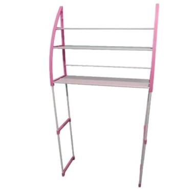 Imagem de ESTANTE ORGANIZADOR LAVANDERIA MAQUINA LAVAR 3 PRATELEIRAS RACK BANHEIRO LAVANDERIA(Rosa,U)