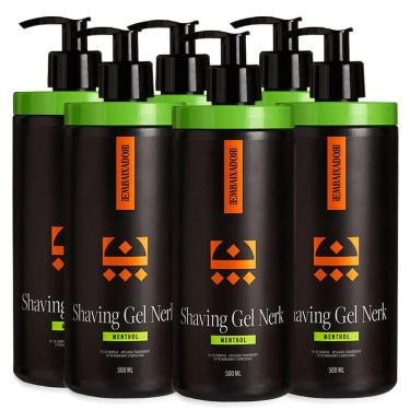 Imagem de Kit 6 Shaving Gel De Barbear Nerk Menthol Embaixador 500Ml
