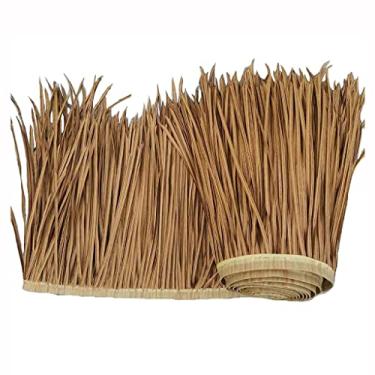 Imagem de Rolo de palha de palmeira telha de palha artificial mexicana corredor de palha, então tenha 10 anos de vida, telhado de palha para decoração de parede Tiki Bar jardim pátio gazebos (amarelo f, 0,5 x 6