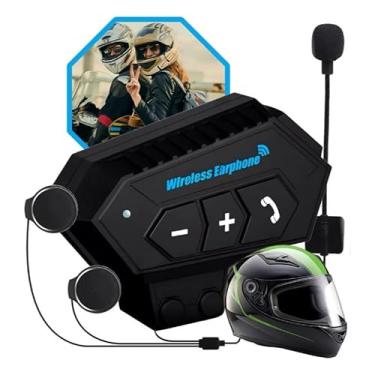 Imagem de Fone Intercomunicador BT-12 Bluetooth para Capacete de Moto Hard Mic Android iOS