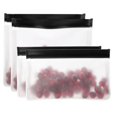 Imagem de PATIKIL Saco reutilizável para freezer, 22 x 5 x 13,5 cm, 25,4 x 5 x 18,5 cm, 4 sacos de armazenamento de alimentos à prova de vazamento, lanche, vegetais, frutas, gelo, recipiente para frescor de