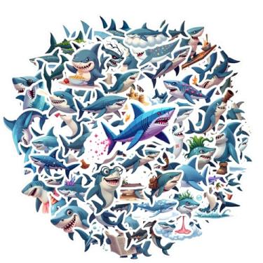 Imagem de 100 peças, tubarão, oceano, humor, fantasia, aventura, aquático, espirituoso, vibrante, aventureiro, para laptop, motocicleta, bagagem, telefone, mala, laptop, guitarra, carro, adesivo, brinquedos