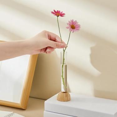 Imagem de Vaso de teste pequeno para decoração de mesa de escritório, elegante suporte de arranjo de flores para mesa, decoração de mesa minimalista para casa e espaço de trabalho