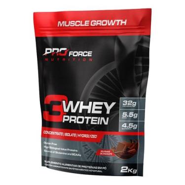 Imagem de 3Whey Protein Com 32g De Proteína 2kg - Pro Force Nutrition, Baunilha