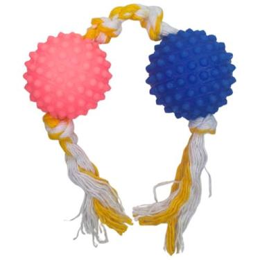 Imagem de Brinquedo Dupla Bola Cravo Mini Corda Cachorro Resistente - Jaraguá Pe