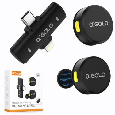 Imagem de Microfone de Lapela Sem Fio Bluetooth AGold Premium – Kit com 2 Microfones, Redução de Ruído, 10h de Bateria, Conexão USB-C Automática – Compatível com iPhone, Android, PC e Câmeras
