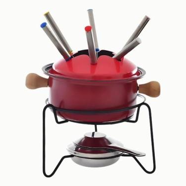 Imagem de Conjunto Para Fondue 10 Peças Carne Chocolate Queijo Inverno - Wincy, 