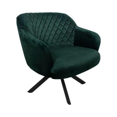 Imagem de Poltrona Kitana Pés Preto Giratório Veludo Verde