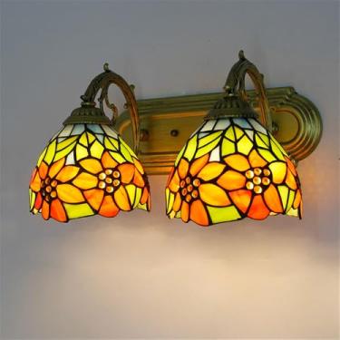 Imagem de Luminária de parede retrô americana LED de luxo e criativa para sala de estar, restaurante, quarto, escritório, casa de campo, hotel, café, bar, corredor, penteadeira, banheiro, espelho (F 2