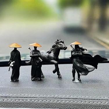 Imagem de 50mm Resin Mini Figures Model Ancient Chinese Ninja Samurai Warrior Modeling Cool Miniature Car Decoration Gifts
