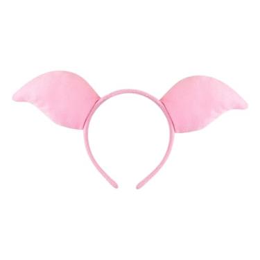 Imagem de Dynwave Conjunto de fantasia de porco - Presentes fofos para bailes de máscaras, carnavais, festivais e apresentações de palco, Rosa Escuro, Orelha de Porco