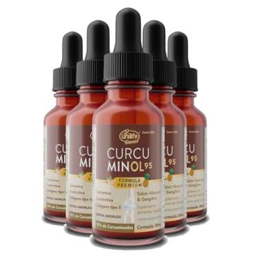 Imagem de Kit 5 Curcuminol Unilife sabor Abacaxi e Gengibre em gotas 30ml