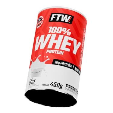 Imagem de FTW 100% Whey Protein com Proteína Concentrada WPC, 24g de Proteína por Porção, Alto Valor Biológico, Suplemento Pós-Treino Sem Glúten - Pote 450g (Leite)