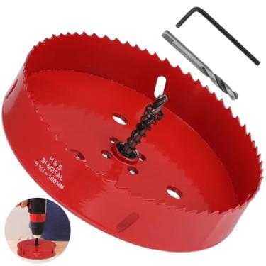 Imagem de Serra de furo de 16 cm, serra bimetálica durável, perfuração de cortador de furo com mandril de mandril, serra de perfuração de ferramenta bimetálica para placa de drywall, placa de compensado de